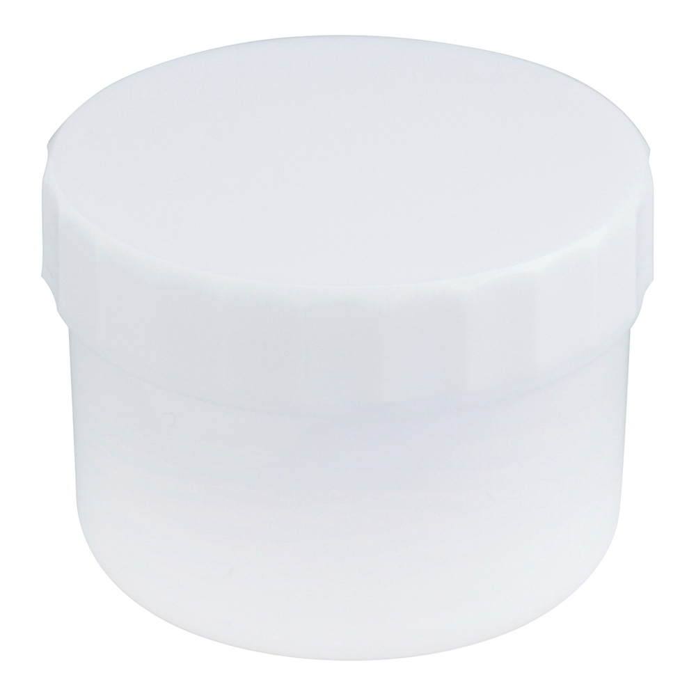 プラ壺（深型・未滅菌） 丸底タイプ 110mL 白 50個入　33065