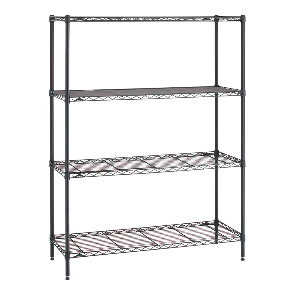 ベーシックシリーズ ワイヤーシェルフ（ブラック） 4段 450×350×1400mm　B1418B54PB4