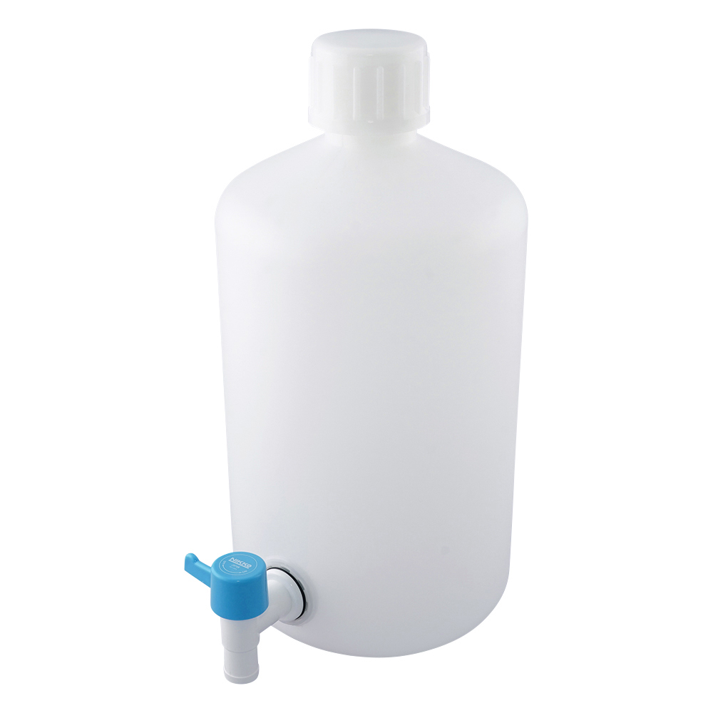 レバーコック付瓶 細口丸型 5L 1個 1035-04