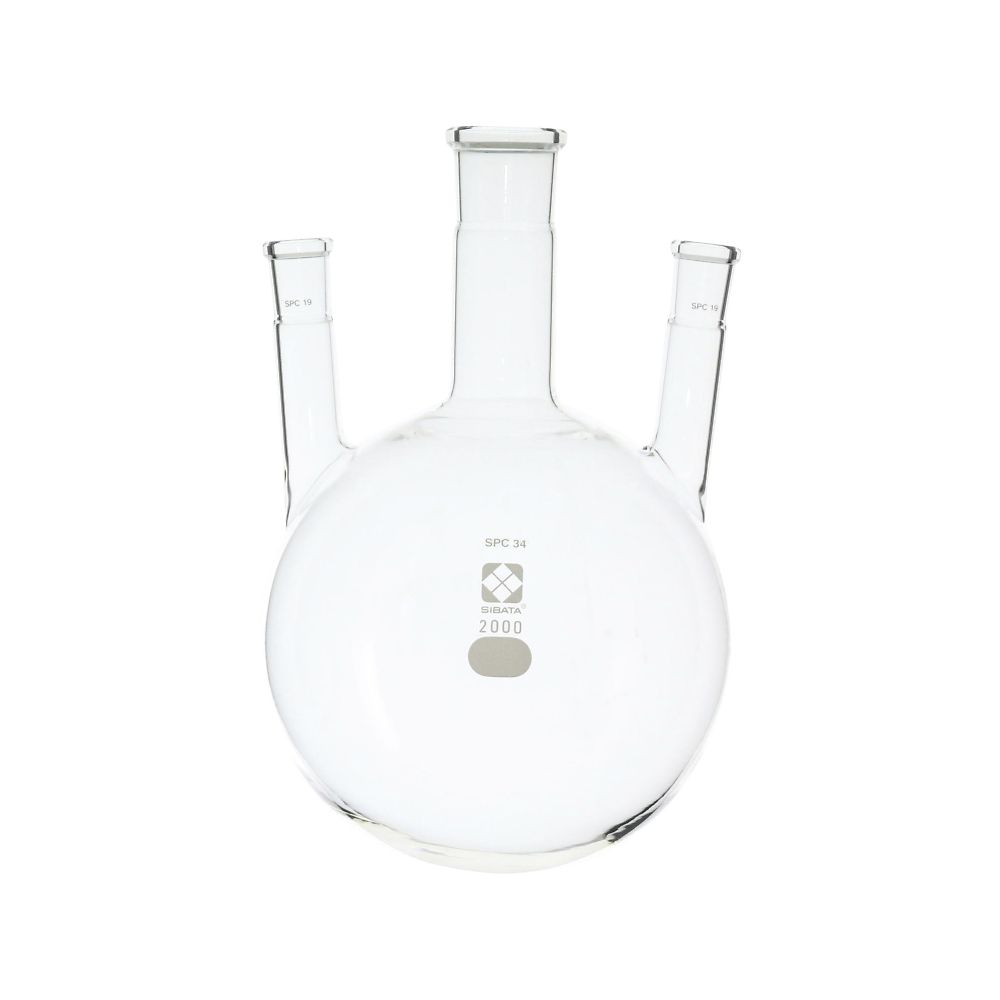 SPC三口丸底フラスコ 2L 030170-342