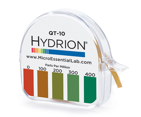 第四級アンモニウム試験紙 ロールタイプ ディスペンサー入 0～1000 QC-1001