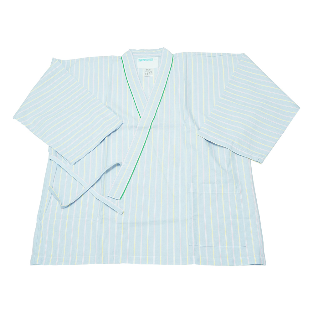 患者衣（上衣・男女兼用） ブルー×グリーン LL 285-98 LL