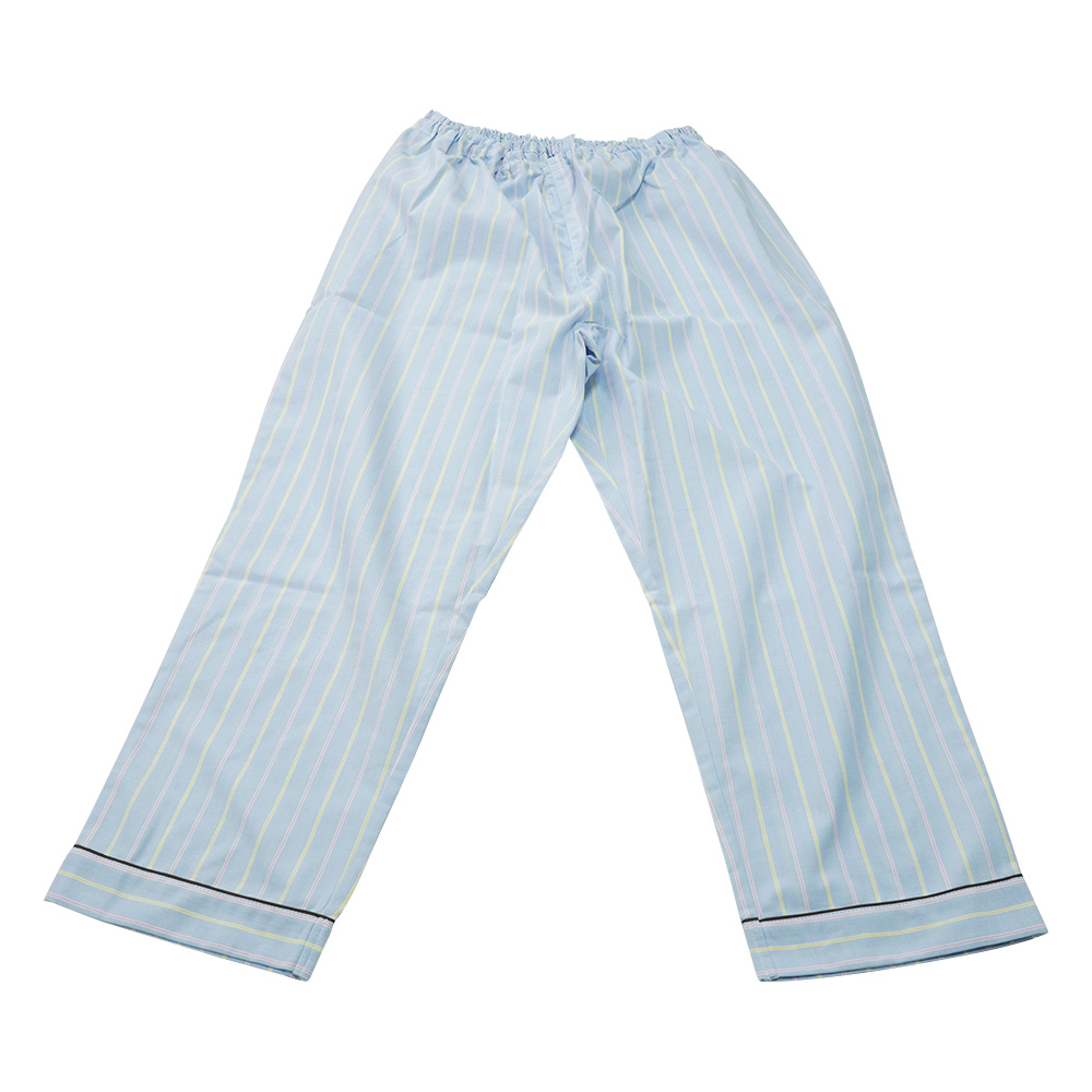 患者衣（スラックス・男女兼用） ブルー×ブラウン L 286-98 L