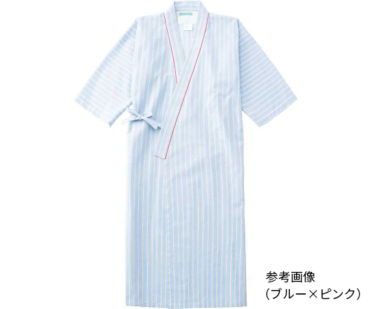 患者衣ガウン（男女兼用） ブルー×グリーン LL 289-98 LL