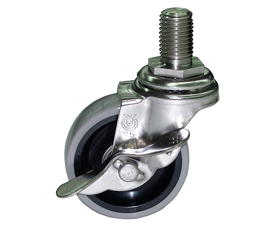 オプションキャスター 4個 φ75 ウレタン車ストッパー付 (ステンレス金具) CSU-75x4