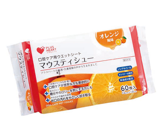 マウスティシュー 口腔ケア用ウエットシート オレンジ風味 1袋（60枚入） 00075041