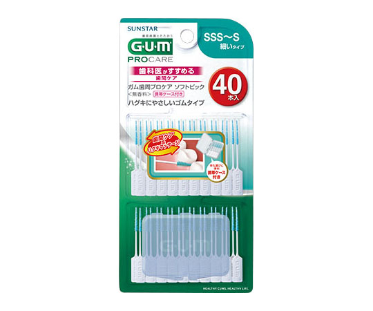 GUM ソフトピック 無香料 SSS-S 40本