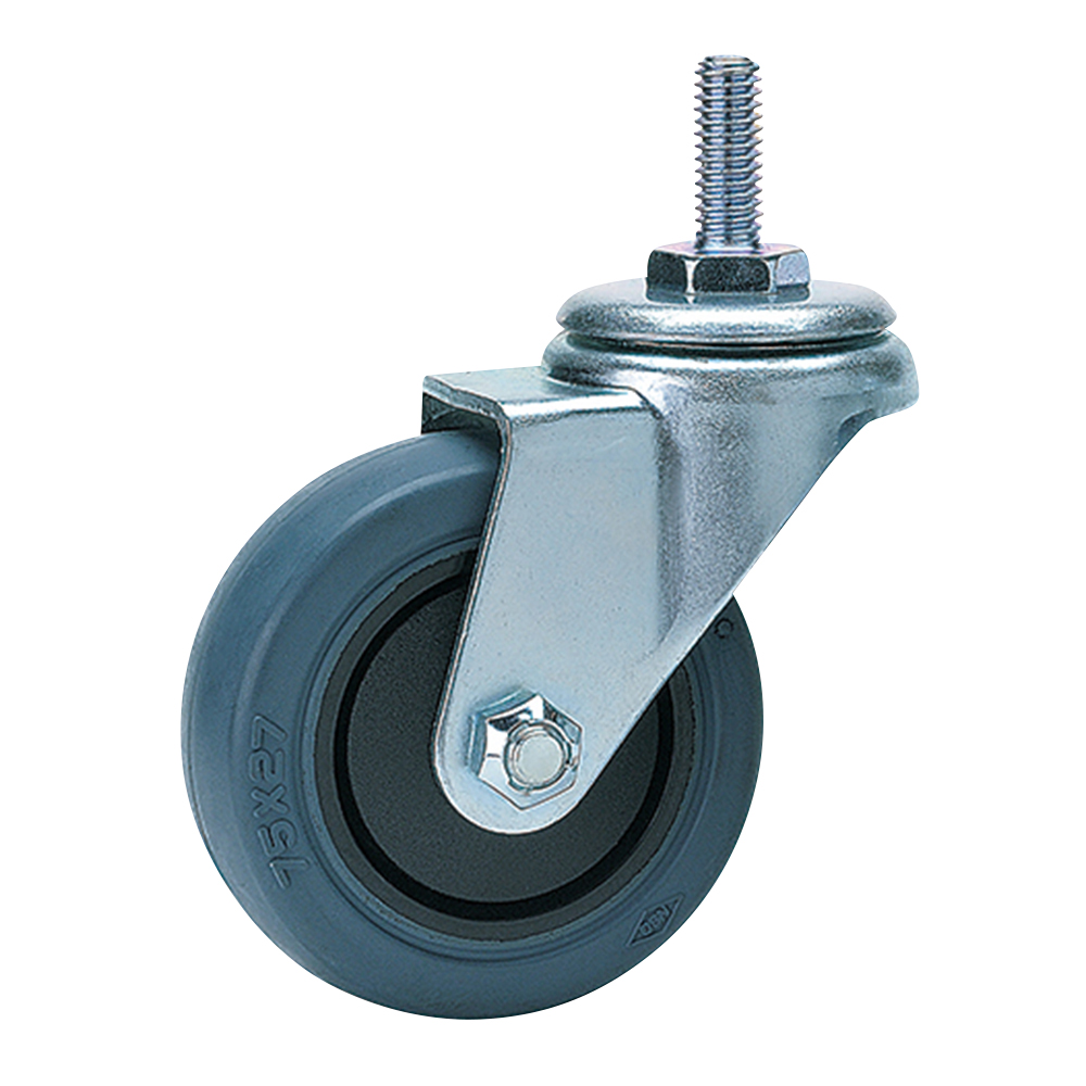 ねじ込み単独キャスター ゴム車（静かな音の単独キャスター） R75Q