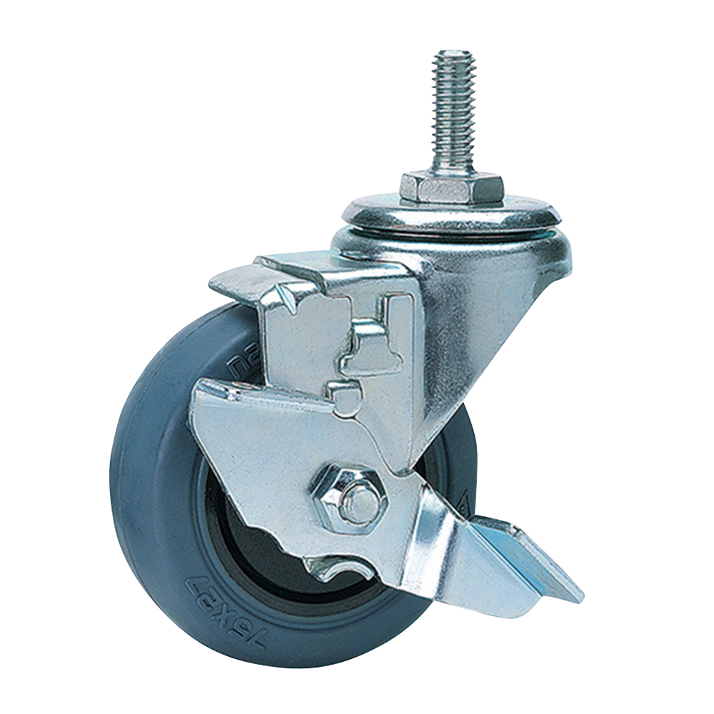 ねじ込み単独キャスター ゴム車（静かな音の単独キャスター） S75Q