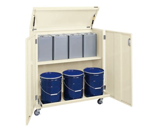 一斗缶保管庫（一斗缶・ペール缶兼用タイプ・移動式） W1055×D415×H1155mm KU-ITKBR