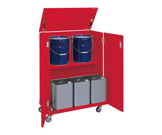 一斗缶保管庫（一斗缶・ペール缶兼用タイプ・移動式） W815×D415×H1155mm KU-ITKCR