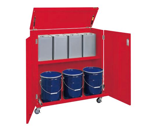 一斗缶保管庫（一斗缶・ペール缶兼用タイプ・移動式） W1055×D415×H1155mm KU-ITKDR