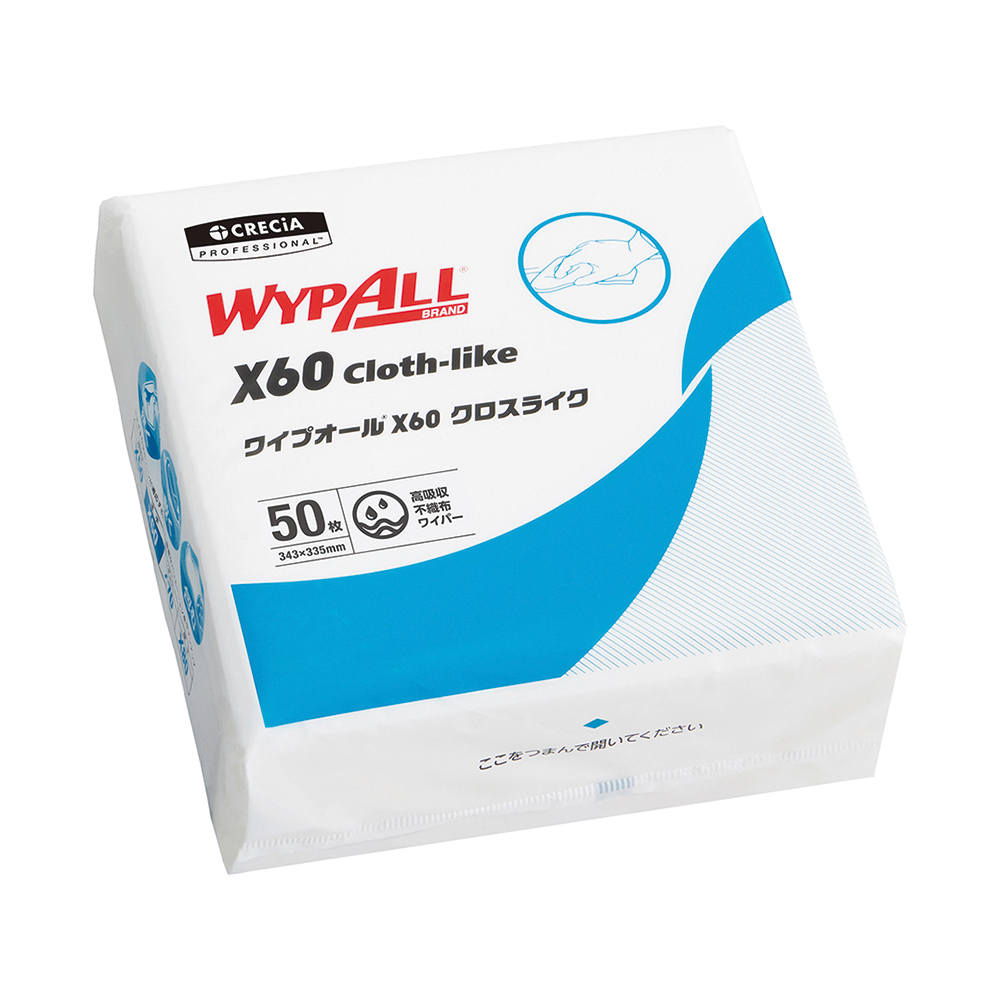 ワイプオールX60 クロスライク 4つ折りタイプ・白 50枚×18袋入 60565
