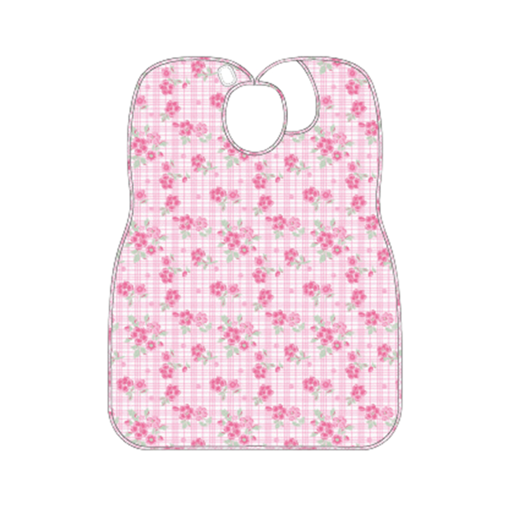 Ｐ９６９０－Ｐ　食事エプロン花柄　ピンク