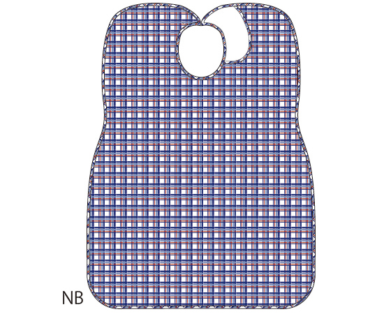 Ｐ９６９１－ＮＢ　食事エプロン格子柄　紺