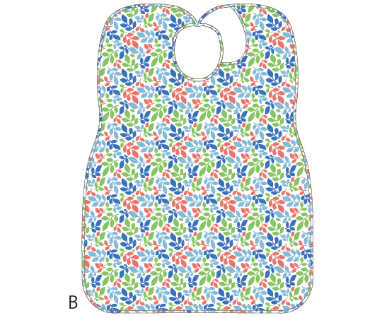 Ｐ９６９２－Ｂ　食事エプロンリーフ柄　青