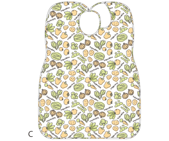 Ｐ９６９３－Ｃ　食事エプロン野菜柄　黄
