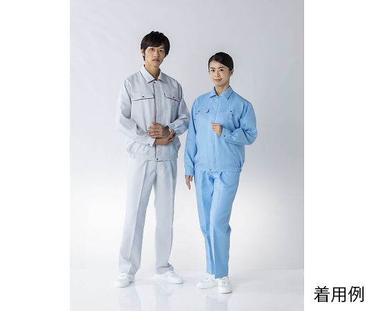 ESD対策上着 グレー×エンジ 3L JG2502-05/20 3L