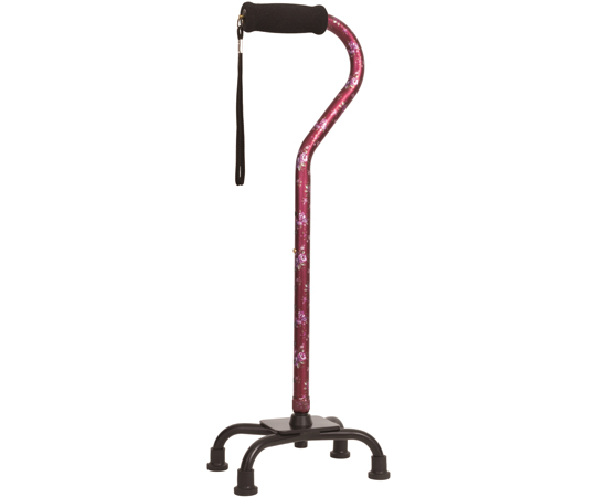 アルミ4点杖 花ワイン WB5148