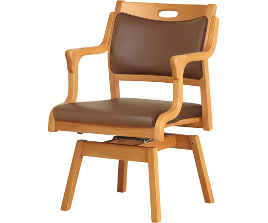 回転チェア 半ひじ・グリップ付 Care-111-RAC BR AL-IV