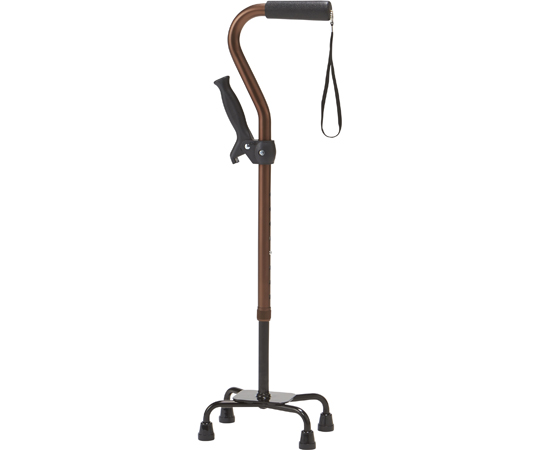 グリップ付4点支柱杖 ブラウン AQS-10BR