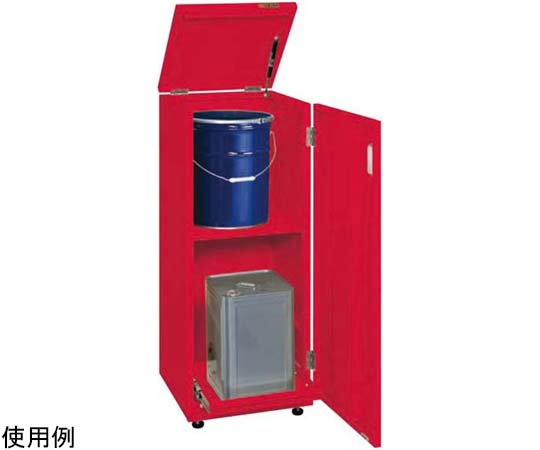 一斗缶保管庫（一斗缶・ペール缶兼用タイプ・固定式）KUシリーズ 425×415×1070mm レッド KU-ITKF
