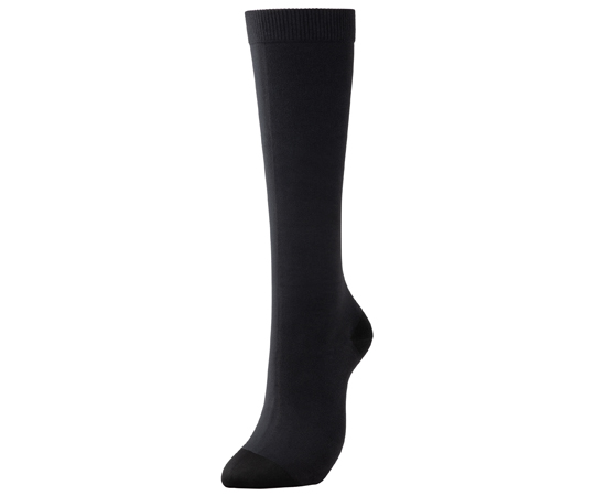 アンシルク・1 ハイソックス（つま先あり）ブラック L 21401