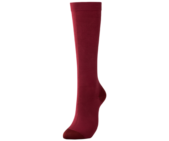 アンシルク・1 ハイソックス（つま先あり）ボルドー L 21411