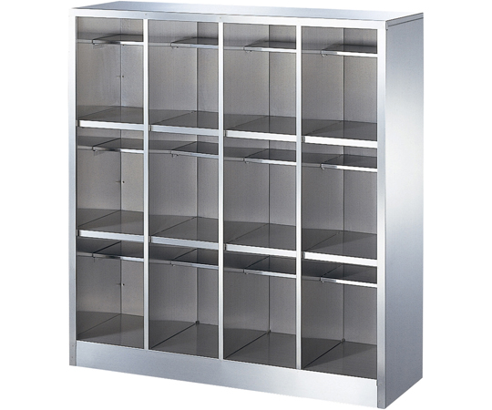 オープンステンレスシューズボックス 4列3段（12人用） BS-SUSLL12