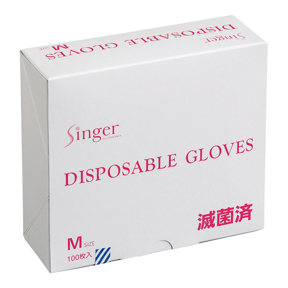 シンガーディスポーザブル手袋 滅菌済　EVA0420NE-TB-M　100枚入