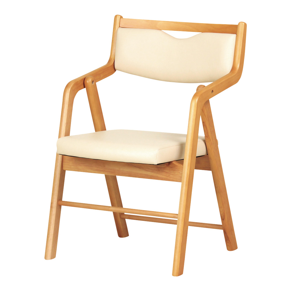 木製ひじ付き折りたたみチェア 1脚入 Care-212-O
