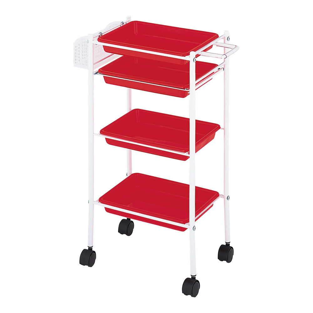 トレーワゴン（C-305） 510×280×835mm レッド