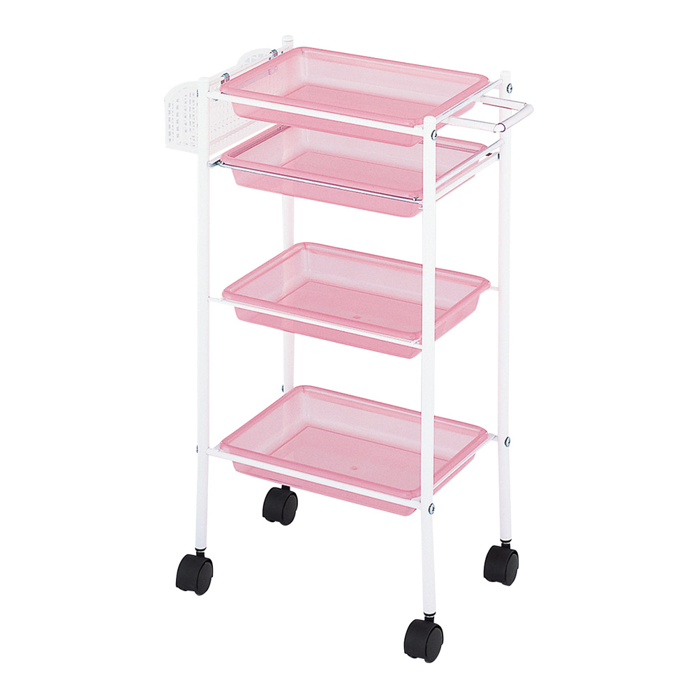 トレーワゴン（C-305） 510×280×835mm クリアピンク