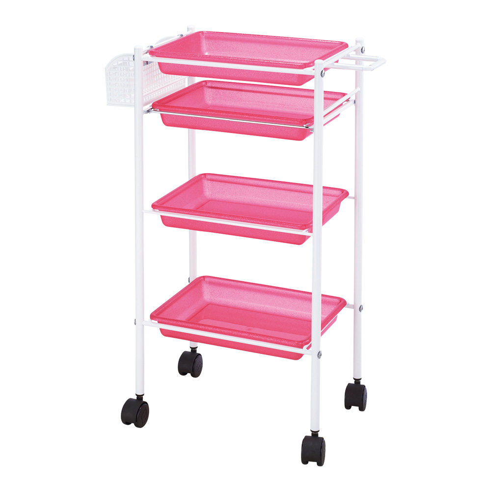 トレーワゴン（C-305） 510×280×835mm キラキラピンク