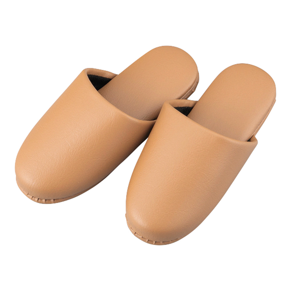 シボナシレザー風スリッパ（子供用） ココアブラウン 5足入 564076