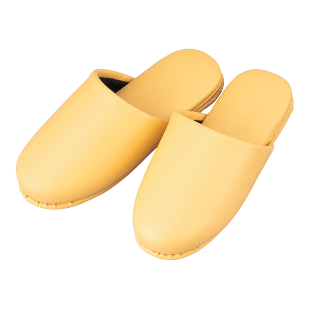 シボナシレザー風スリッパ（子供用） イエロー 5足入 564069