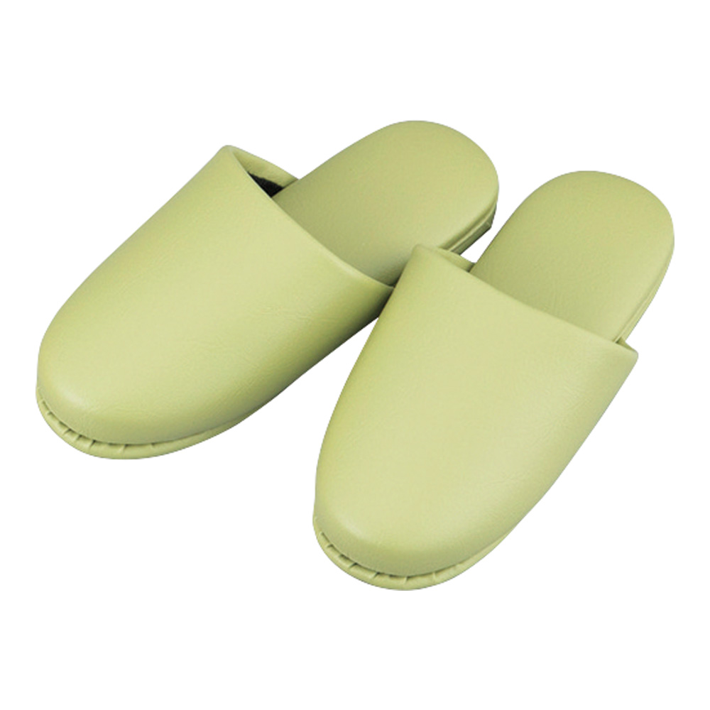 シボナシレザー風スリッパ（子供用） ライトグリーン 5足入 564090