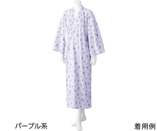 ヒモなし楽々！やわらかワンタッチねまき（婦人）パープル系 L 800227