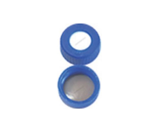 セプタム付 AVCS スクリューキャップ（9-425）白/白 スリット（圧着型）1mm 青 100個入 CHSC9-35UBS