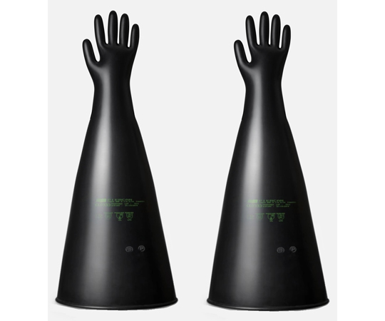 グローブボックス/アイソレーター用ブチル手袋 10ｲﾝﾁ 薄0.4mm ﾊﾝﾄﾞｻｲｽﾞ8.5inch 長さ800㎜ 97800BHP8.5E45