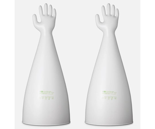 グローブボックス/アイソレーター用ﾊｲﾊﾟﾛﾝ(CSM)手袋 10ｲﾝﾁ 薄0.4mm ﾊﾝﾄﾞｻｲｽﾞ8.5inch長さ800㎜ 97800Y8.5E45