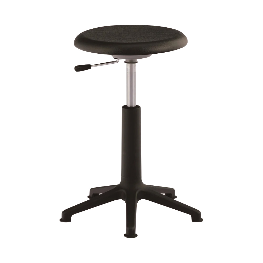 研究室用チェア・固定脚タイプ・PE樹脂ブロー成型座面ブラック TD-53B