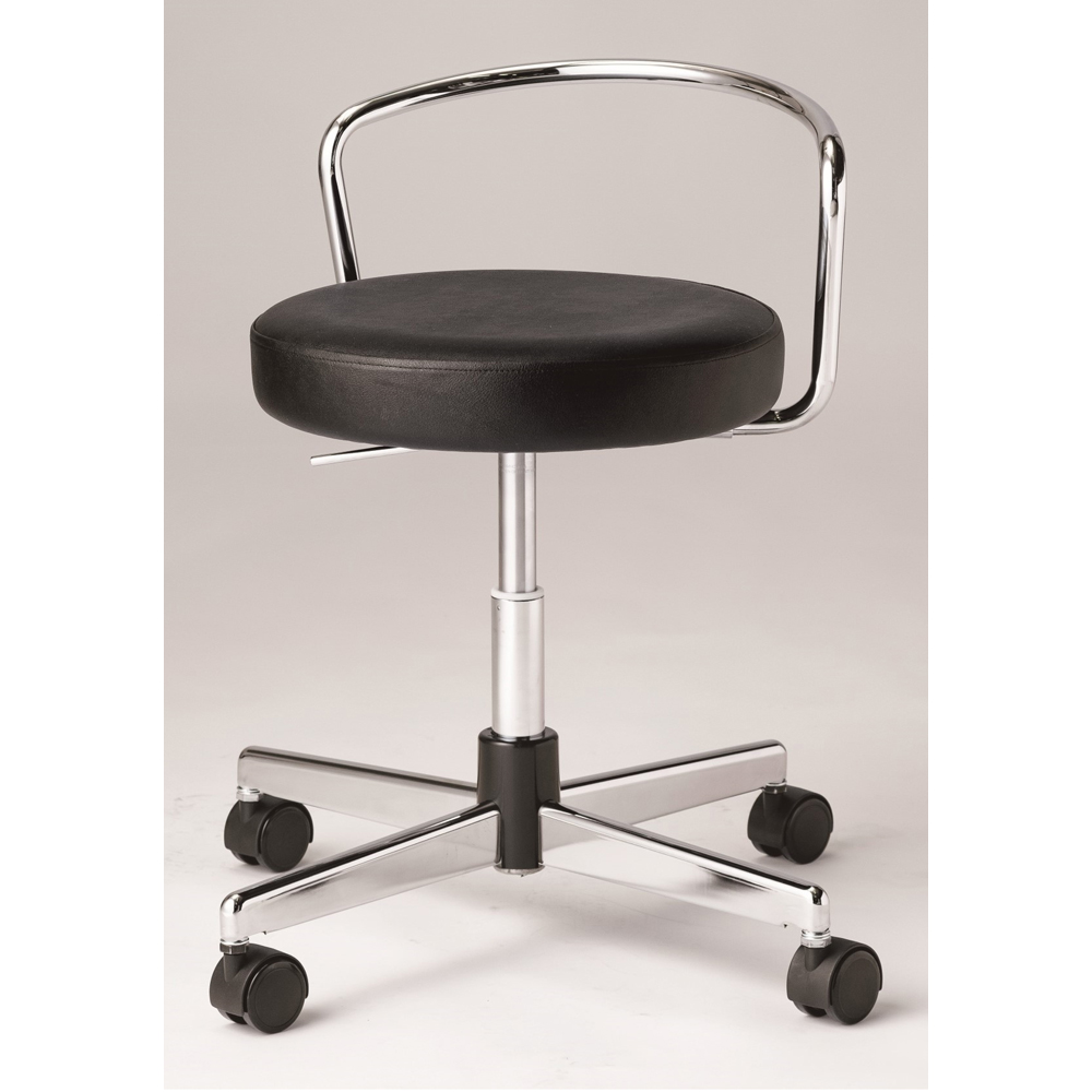 導電チェア・厚座スツールタイプ・背付き ブラック CA-E214L-Z