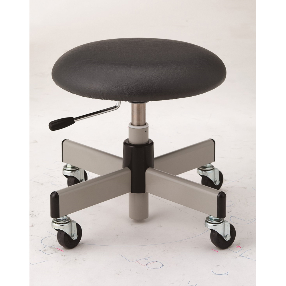 低作業用チェア・PE樹脂ブロー成型座・クッション付レザー張りタイプ・ダークグレー TAC-H33L-Z