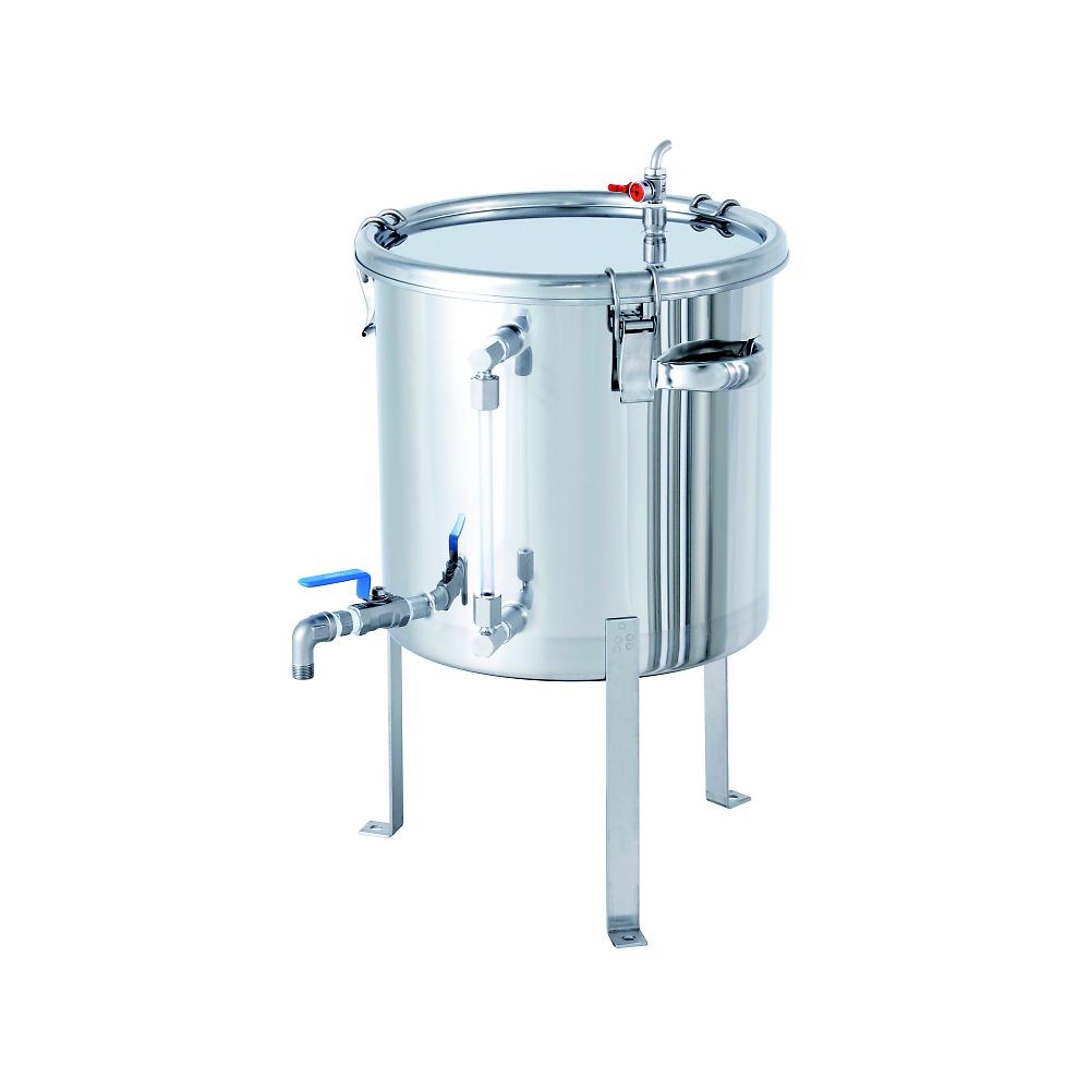 レベル計・バルブ付密閉容器 空気抜・平鋼脚付 20L CTHV-LV-AIV-FL-30