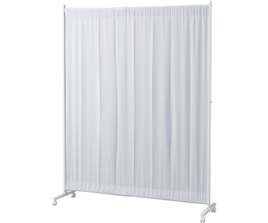 伸縮式キャスターパーティション W140cm ライトブルー 61-791-36-4