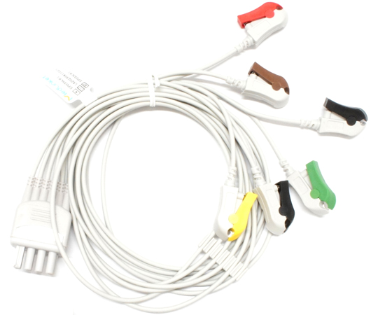 BSリユーザブルECGリード線 日本光電BR-906P互換 6線 EP035C6I