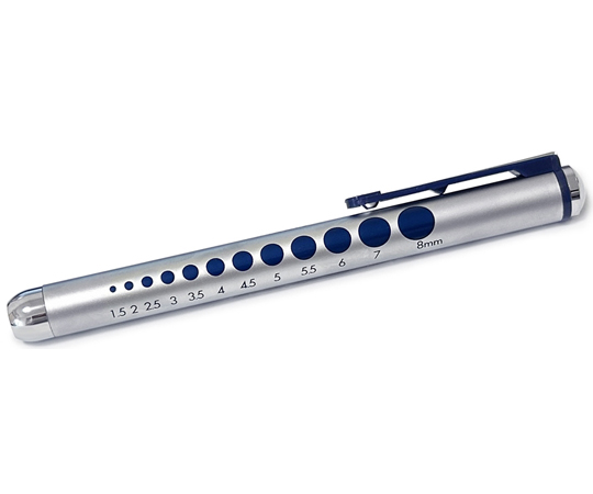AIZENメディカルペンライト（ニップル球タイプ） 医療用瞳孔ゲージ12サイズ ネイビーブルー AZPH-421NB