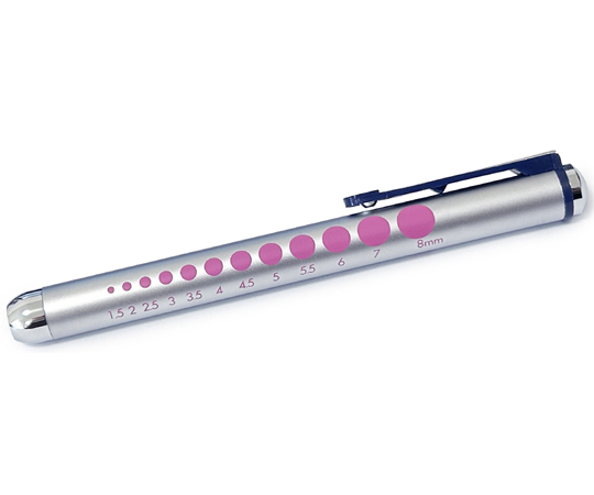 AIZENメディカルペンライト（ニップル球タイプ） 医療用瞳孔ゲージ12サイズ ピンク AZPH-421PK