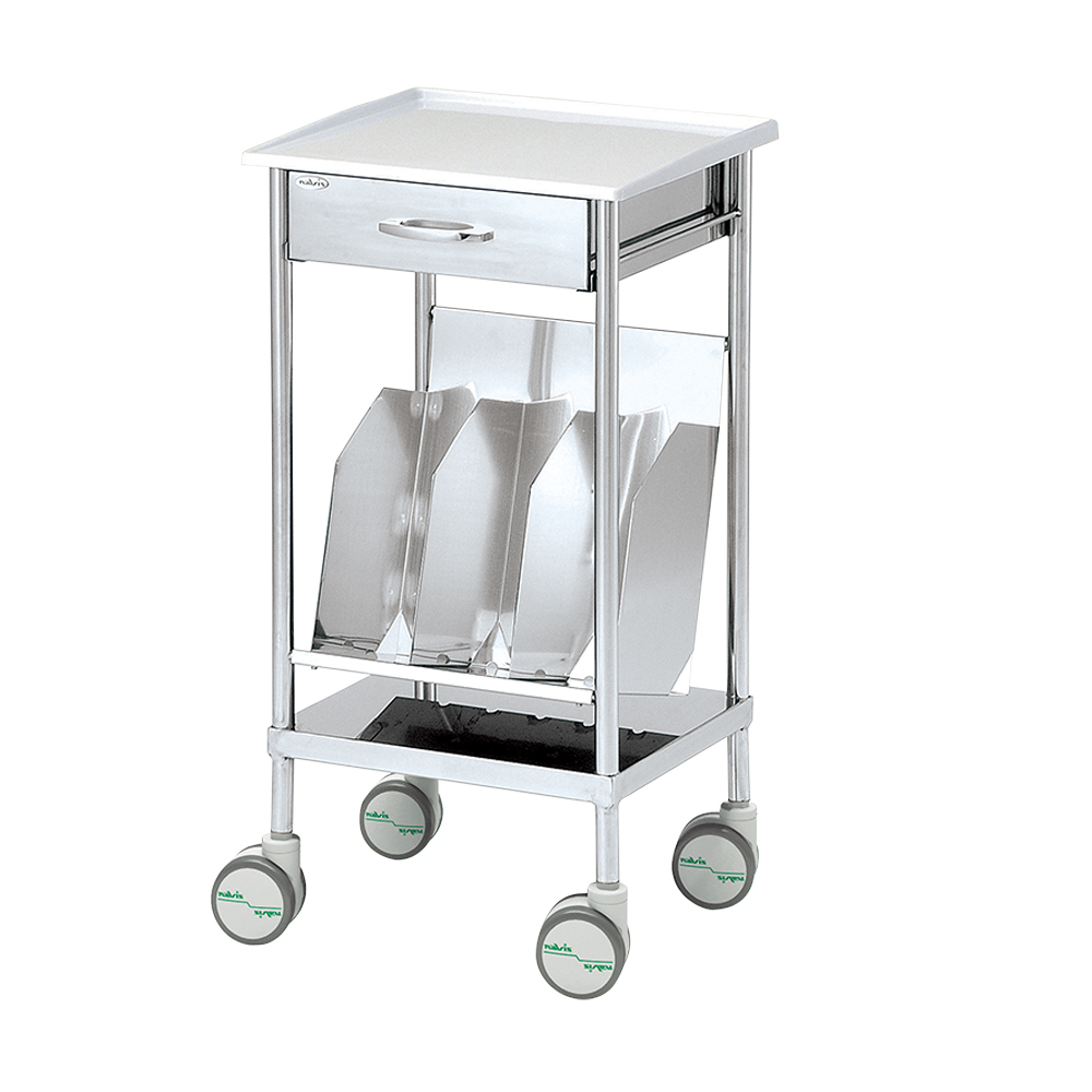 ナビスメイトワゴン・レントゲンフィルム収納タイプ（引出付） 458×406×867mm NM-2R（引出し付き）